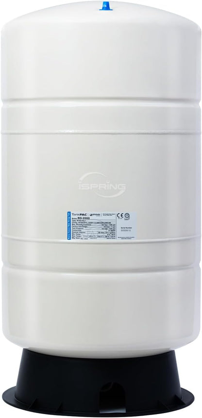 iSpring T20M 20 Gallon Pre-Pressurized Tank for Reverse Osmosis (RO) Systems with 14 gallons of Water Storage Capacity, White