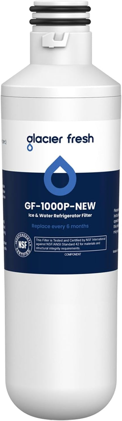 GLACIER FRESH Water Filter LT1000PC Replacement for LG Refrigerator, Compatible with LG LT1000P/PC/PCS, LT1000PC, LT-1000PC, MDJ64844601, ADQ747935 ADQ74793504 Water Filter (1 Pack)