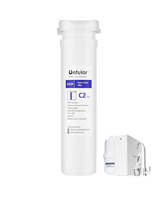 Ontulor S3OP C2 Post Carbon Filter, Improves Taste & Removes Residual Odor – Replacement Cartridge for Ontulor S3OP RO System (S3OP-With Tank-C2)