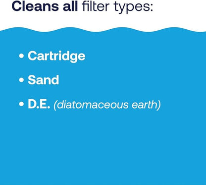 HTH 67227 Swimming Pool Care Filter Cleaner, Quickly and Effectively Cleans and Prolongs Life of Pool Filter, Improves Filtration Efficiency, Compatible with All Filter Types, 32oz