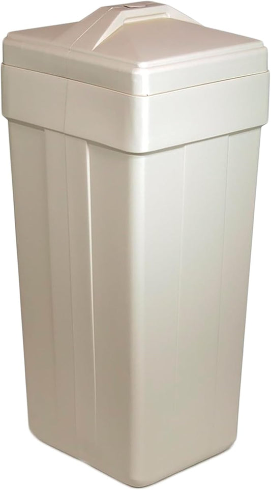 AFWFilters Water Softener Salt Tank Brine Tank with Safety Float Assembly Included, Various Sizes and colors available, Fleck Water Softener Tank Replacement (Almond, 15x17x36 Inches Rectangular)