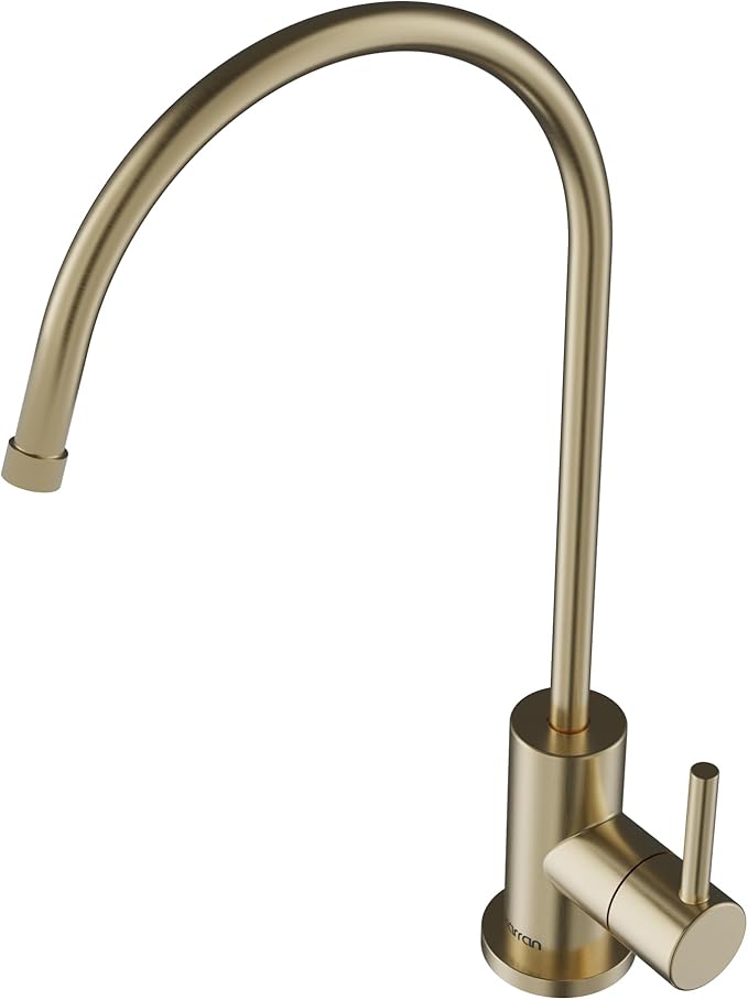 Karran Kestrel Single-Handle Filtered Water Faucet in Bronze 100% Lead-Free Brass, RO/Filtration System Ready, 360° High-Arc Spout, Spot-Free Finish Beverage Faucet (Spot Free Champagne Bronze)