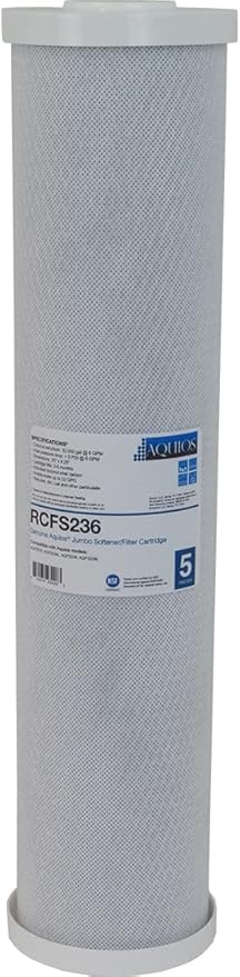 Aquios® AQFS236 Jumbo Full House Water Softener and Filter System, Built-in Bypass & Shut-Off Valve