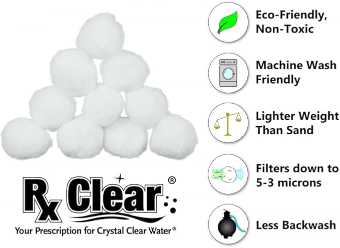 Rx Clear White Luster Filter Media for Swimming Pool Sand Filters | Alternative to Sand and Filter Glass | Specialty Technology Helps Keep Pools Clean | Lasts for Several Seasons | 4-Pack