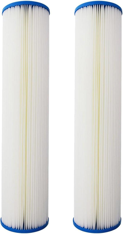 Tier1 20 Micron 20x4.5 Water Filter | Whole House Sediment Water Filter | Pleated Polyester Cartridge | Replacement for Pentek ECP20-20BB, Hydronix SPC-45-2020 | High-Flow 4.5 x 20 Water Filter (2pk)
