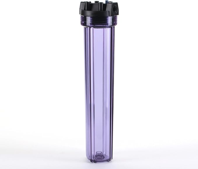 Hydronix HF5-20CLBK34PR Water Filter Housing 20" RO, Whole House, Hydroponics - 3/4" Ports, Clear Body w/PR