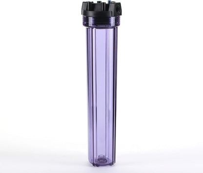 Hydronix HF5-20CLBK34PR Water Filter Housing 20" RO, Whole House, Hydroponics - 3/4" Ports, Clear Body w/PR