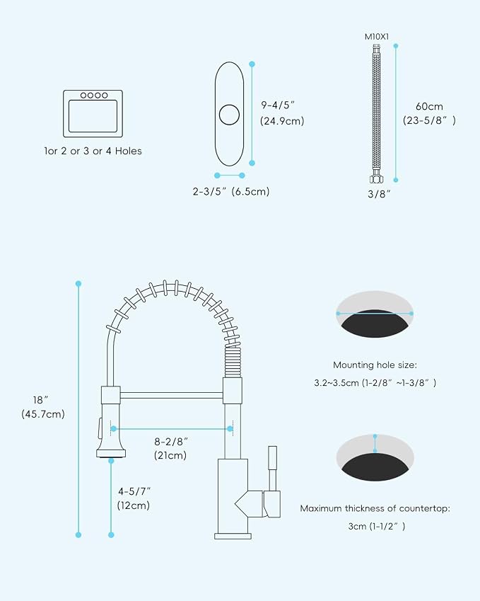 APPASO Black Touchless Kitchen Faucet with Soap Dispenser | Motion Sensor Activated Hands-Free Automatic Faucet for Sink with Pull Down Sprayer, Single Handle Faucets for Kitchen Sink