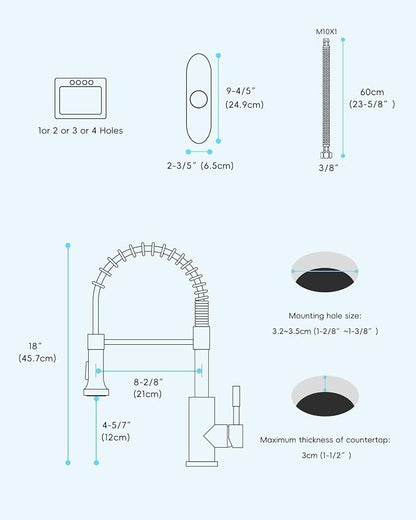 APPASO Black Touchless Kitchen Faucet with Soap Dispenser | Motion Sensor Activated Hands-Free Automatic Faucet for Sink with Pull Down Sprayer, Single Handle Faucets for Kitchen Sink