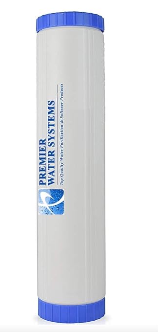 Premier Whole House Water Filter Cartridge: Bone Char for Fluoride Removal 4.5" x 20" Compatible with Big Blue 20" Housing