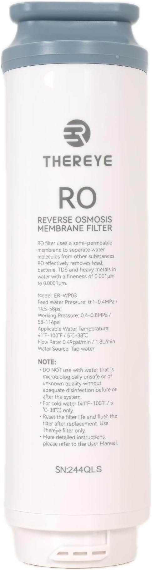 Thereye RO Water Filter Element For 700 GPD Undersink Tankless Water Filter, Blue, WP03