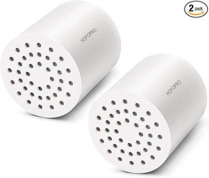 HOPOPRO NBC News Recommended Brand 18 Stages Shower Filter Replacement 2 Pack High Output Shower Filter Cartridge Replacement for Shower Systems Removing Chlorine Fluoride Heavy Metals