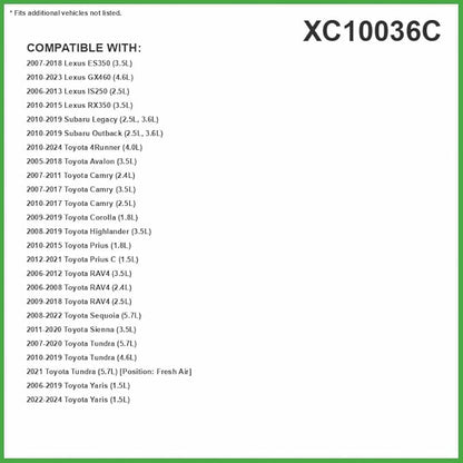 ECOGARD XC10036C Premium Cabin Air Filter with Activated Carbon Fits 2010-2024 Toyota 4Runner, 2006-2024 Yaris, 2018-2025 Land Rover Range Rover Velar, 2017-2025 Jaguar F-Pace