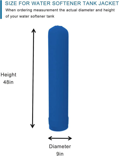 Water Softener Jacket, Neoprene Water Softener Tank Jacket to Prevent Sweating, Water Softener Insulation Jacket Outdoor Insulated, Water Softener Cover (9 * 48inch,Blue)