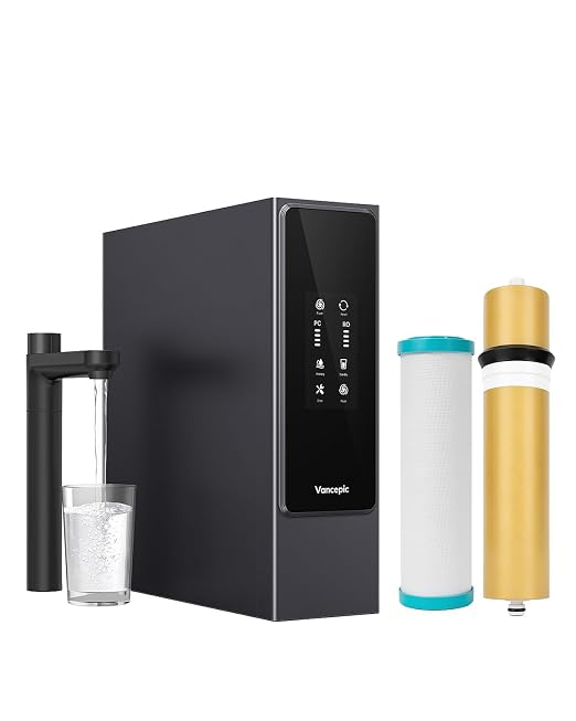 Vancepic Under Sink Reverse Osmosis System, 0.55 GPM High Flow 800GPD Tankless RO System, 3:1 Pure to Drain, 4000L High Capacity Water Filter, 95% TDS Reduction, Quiet Pump V800