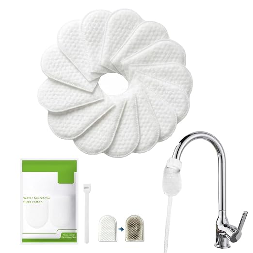 Faucet Filter Cotton Bags (20pcs) | Universal Tap Compatible Filter Bags, Splash-Proof Water Filtration Design, Tool-Free One-Step Installation