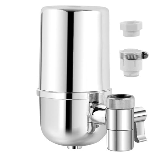 Faucet Mount Water Filter for Sink, Kitchen Water Purifier Filtration System, Reduces Chlorine, Lead, Fluoride Heavy Metals, Hard Water Softener
