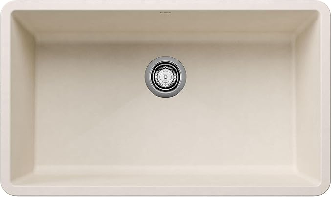 BLANCO 443084 PRECIS SILGRANIT Super Single Undermount Kitchen Sink 32" L X 19" W- Soft White