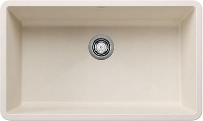 BLANCO 443084 PRECIS SILGRANIT Super Single Undermount Kitchen Sink 32" L X 19" W- Soft White