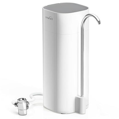 Countertop Water Filter, 8000 Gallons Alkaline Water Filtration System for Sink Faucet, Reduces 99.99% Chlorine, Heavy Metals, Bad Odor, OM-CF02 Included 1 Filter