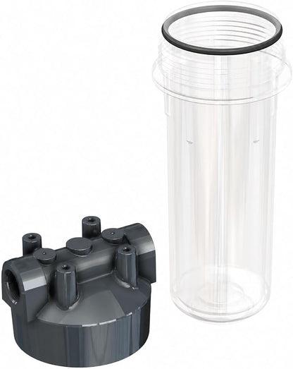 Pentair Pentek R50072 Dura-Series Standard Water Filter Housing, 3/4" NPT #10 Clear Sump with Mounting Cap, 10-Inch, Slate/Clear