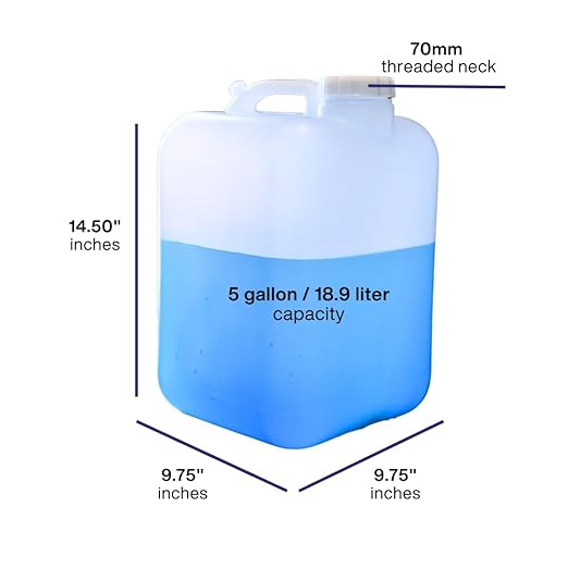 FastRack 5 Gallon Hedpak with Cap | BPA-free, Food-Grade, and Leak-Proof | White Water Container | Ideal for brewing, fermentation, or storage