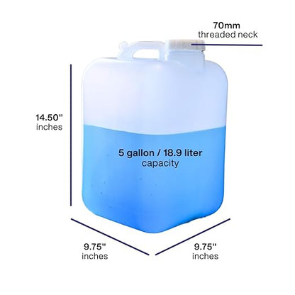 FastRack 5 Gallon Hedpak with Cap | BPA-free, Food-Grade, and Leak-Proof | White Water Container | Ideal for brewing, fermentation, or storage