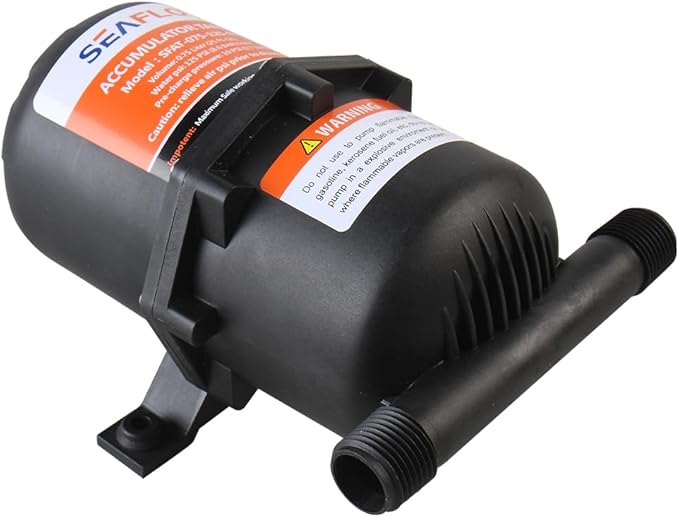 SEAFLO Accumulator Tank Water Pump Flow Control with Internal Bladder - 125 PSI, 23.5 oz (0.75 L) | Reduces Pump Cycling and Smooths Water Flow for Marine, RV, and Off-Grid Systems