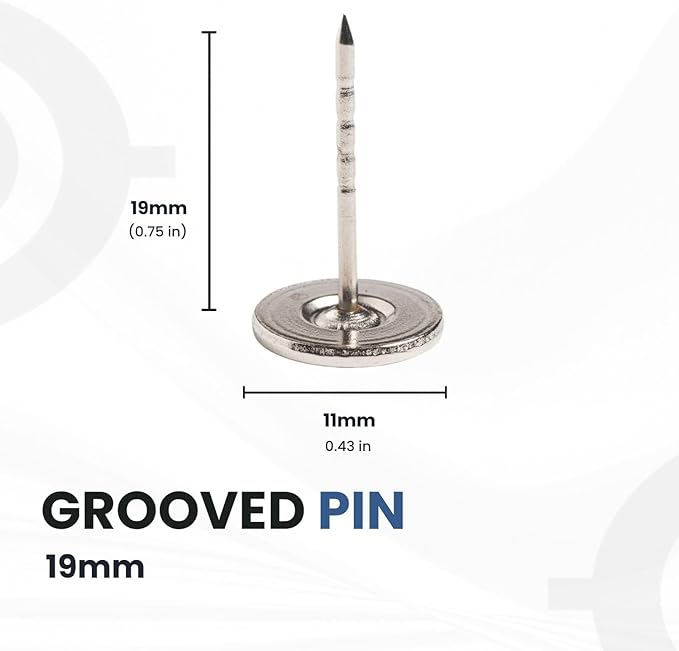 19MM Flathead GROOVED Pins for Retail Security Tags EAS Loss Prevention – 1000 Count – Checkpoint Security Compatible for Theft Prevention – for Apparel, Accessories, Others by BullsEye Protection