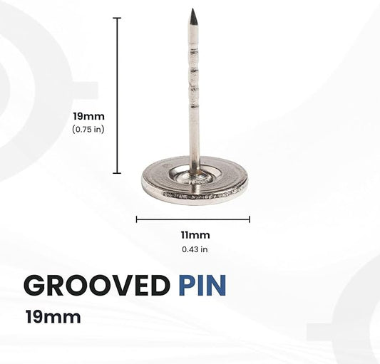 19MM Flathead GROOVED Pins for Retail Security Tags EAS Loss Prevention – 1000 Count – Checkpoint Security Compatible for Theft Prevention – for Apparel, Accessories, Others by BullsEye Protection