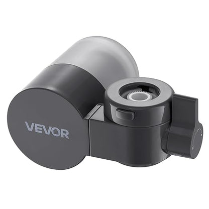 VEVOR Faucet Mount Water Filter, Horizontal Water Purifier for Sink Tap, Carbon Fiber Filters, Removes Chlorine Lead with 1 Filter, Fits Most Kitchen or Bathroom Faucets, Gray