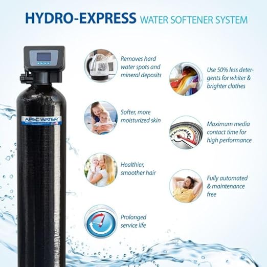 APEC WATER WH-SOFTENER-45-FG Reverse Osmosis System + Water Softener Savings Bundle | Top Tier Alkaline Mineral RO System | Spa Quality Water Softener 45K Grains, Digital Control Valve, 4-6 Bathrooms