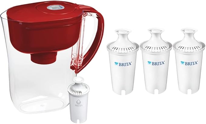 Brita Water Filter Pitcher Bundle with Standard Replacement Filters (3 Count)