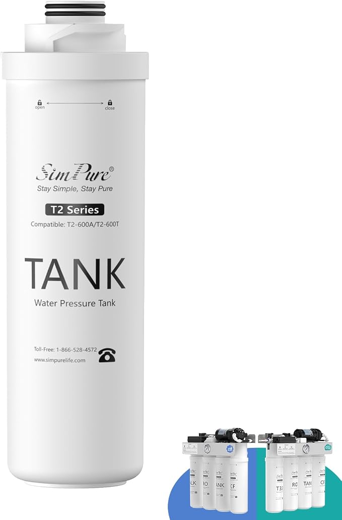 SimPure T2 Series Tank Filter Replacement Cartridge Only for Model T2-600T and T2-600A, 12 Months Replacement Cartridge (1 Pack)