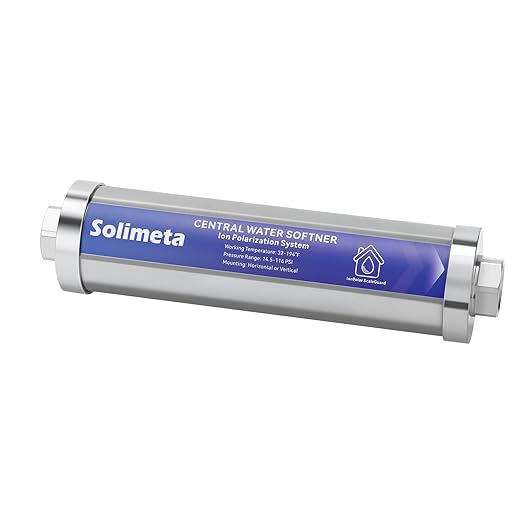 Solimeta Central Water Softner, Salt-Free Whole House Water Descaler, 3/4" NPT Water Heater Descaler, lon Polarization System