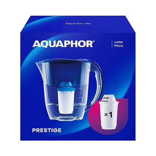 AQUAPHOR Prestige Water Filter Jug with 1x A5 350litre Cartridge, Cobalt Blue, 2.8litres Total Capacity