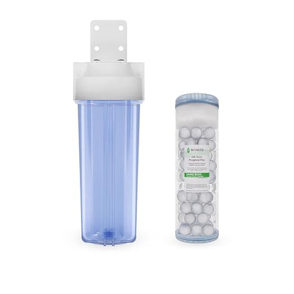 10" inch 1 Stage Whole House Standard Anti-Scale Water Filter System, Clear Housing w/Phosphate Anti-Scale Water Filter, Good for Well Water/Boiler Water (1 Stage Anti Scale)