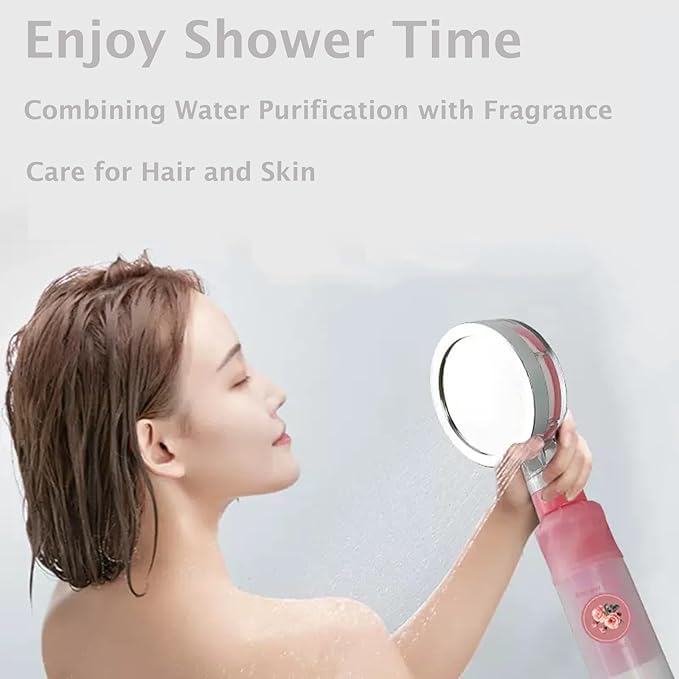 Vitamin C Shower Head Filter for Hard Water Filter Shower Aromatherapy Replacement Cartridge Bathroom Accessories Remove Chlorine Fluoride Heavy Metals Improves Skin Condition Protects Hair Lavender