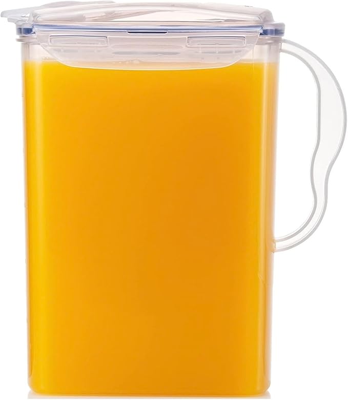 LocknLock Aqua Fridge Door Water Jug | Clear Pitcher | BPA Free Plastic Pitcher with Lid | 3 Quart Pitcher with Lid for Water, Juice, Tea & More Beverages, Clear