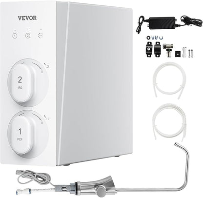 VEVOR Reverse Osmosis System, 800 GPD 8-stage Tankless Reverse Osmosis Water Filter, Under Sink Water Filtration System with Smart Display Faucet, 2:1 Pure to Drain Ratio