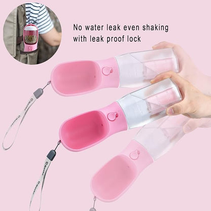 Cibaabo Dog Water Bottle with Food Container & Poop Bag Holder & Filter | Travel Water Bowl, Portable Pet Dispenser, Girl Dog Accessories Gift for Walking Hiking