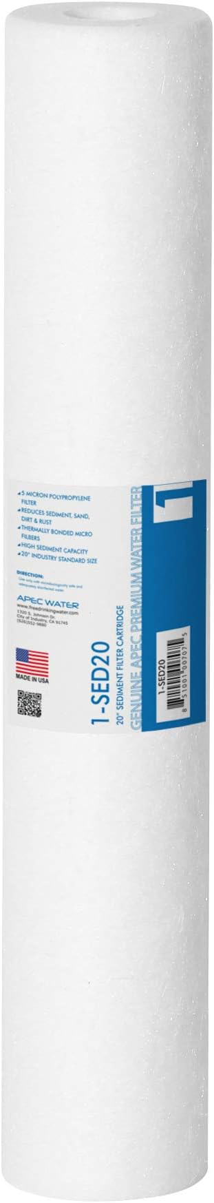 APEC Water Systems Commercial Grade US Made Stage 1 Replacement Sediment Filter for Light Commerical System(1-SED20)