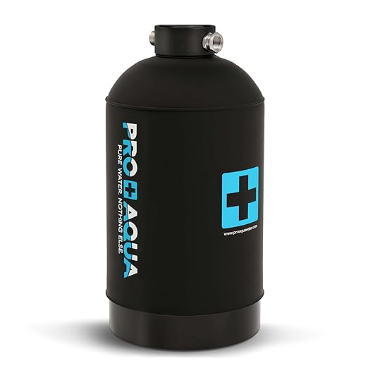 PRO+AQUA 16,000 Grain Portable Water Softener for RV, Trailers, Boats, Mobile Car Wash, Pressure Wash – Protects Water Systems from Hard Water Damage and Corrosion, with Pre-Filled High-Capacity Resin