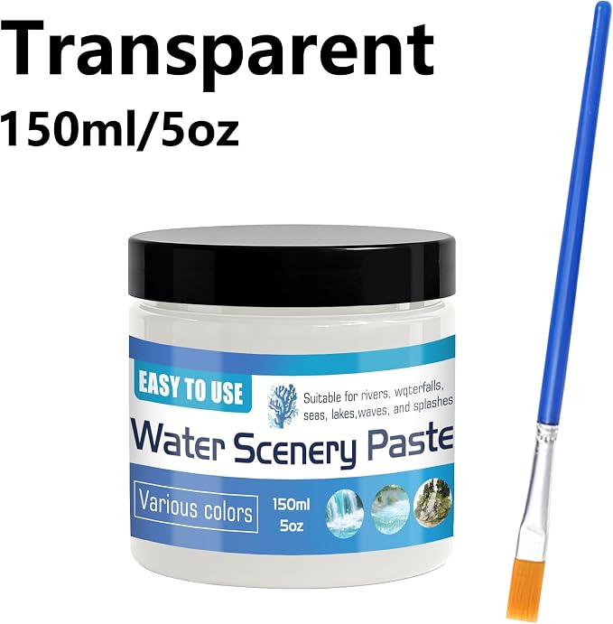 150ml Water Scenery Paster, Paint Mediums & Additives, Water Effect Paste, Suitable For Rivers, Oceans, Lakes, Static Scenes - Model For Aquariums (Transparent)