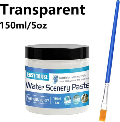 150ml Water Scenery Paster, Paint Mediums & Additives, Water Effect Paste, Suitable For Rivers, Oceans, Lakes, Static Scenes - Model For Aquariums (Transparent)