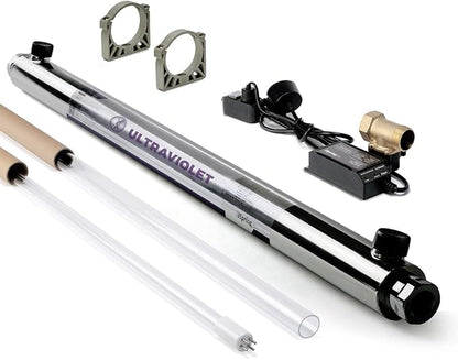iSpring WGB32BM 3-Stage Whole House Water Filtration System w/ 20-Inch Sediment, Carbon Block, and Iron ; Manganese Reducing Filter & UVF55FS Whole House UV Water Filter