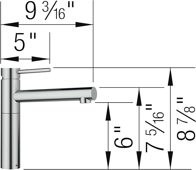 Blanco 527569 Alta II Bar Faucet - 1.5 GPM - PVD Steel