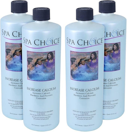 SpaChoice 1-Quart 4-Pack Premium Increase Calcium, Liquid Calcium Hardness Increaser Hot Tub, Made in USA