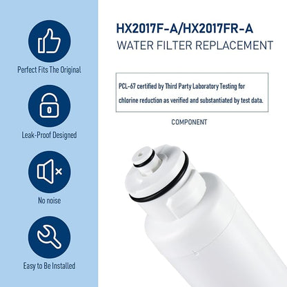 HX2017FR-A/HX2017F-A/HRF266N6CSE1 Water Filter, 1-Pack | Compatible With Hisense HRF266N6CSE, HRF209N6CSE, HRF254N6TSE, HRF254N6DSE, HRF210N6CBE, Mora MRF211N6CSE, MRF266N6CSE