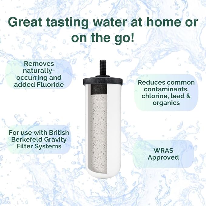 British Berkefeld Doulton Ultra Fluoride Ceramic Drinking Water Filter Cartridge W9120133 for All Gravity Water Filter Systems
